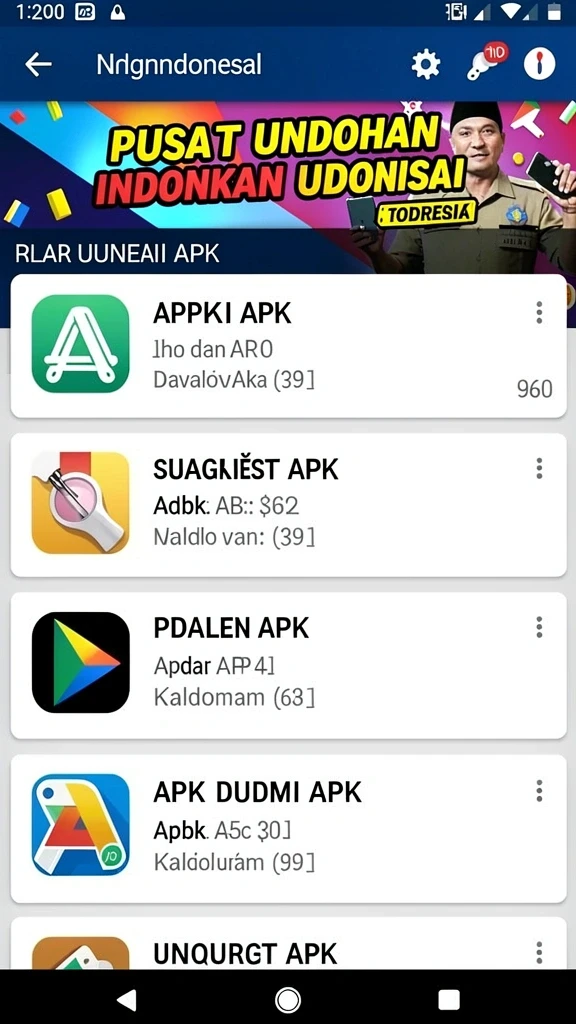 Tampilan antarmuka thr777 di Android